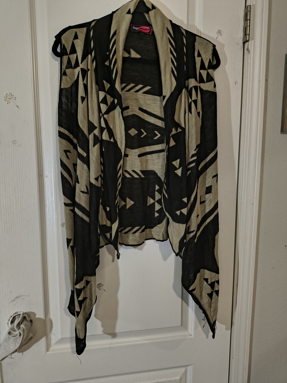 Say What? Black & Tan Southwestern Knit Cardigan